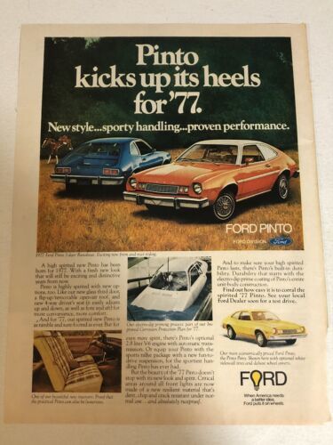 1977 Ford Pinto Car Vintage Print Ad pa7 - £9.68 GBP