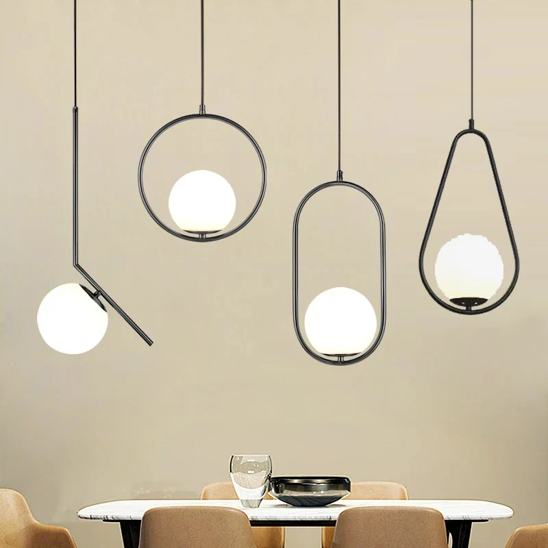 Ant light hanging kitchen island black white decorative modern led pendant lamp ceiling thumb200
