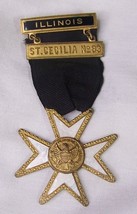 C1920 Antique Masonic Medal Badge Knights Templar Illinois St Cecilia No 83 - £21.13 GBP