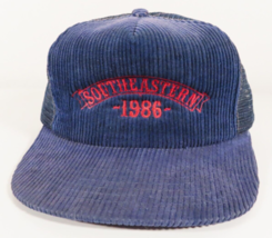 VTG Southeastern 1986 Corduroy Mesh Trucker Hat - £23.49 GBP