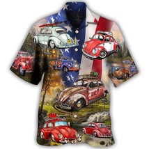 Hawaiian shirts for men VW Bug Beetle American flag pickup classic car n... - £22.91 GBP