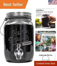 Versatile 2L Cold Brew &amp; Iced Tea Pitcher with Durable Glass &amp; Manual Op... - $45.00