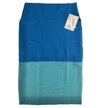 LuLaRoe Cassie Skirt Womens XS Blue and Teal Colorblock Pencil NWT - £11.61 GBP