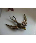 VTG Ben Meltzer Inc NY Trembler Bird Silver Enamel Rhinestone Wear / rep... - $19.79
