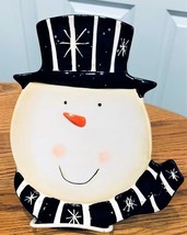 Four (4) Christmas Snowman Plates Cookies Dessert Snack by Dan DiPaolo C... - $48.79