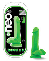 Neo Elite 6&quot; Silicone Dual Density Cock W/balls - Neon Green - £34.63 GBP
