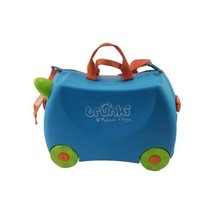 Trunki Melissa &amp; Doug Suitcase Kids Ride Wheeled Pull Along Blue Green T... - $19.75