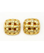 Vintage Pat Pending Gold Tone Open Work Basket Weave Shoe Clips - $19.80