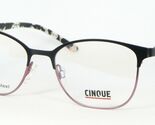 NEW CINQUE 11004 1 BLACK /ROSE EYEGLASSES GLASSES METAL FRAME 53-17-135mm - $76.82