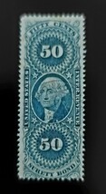 1862 50c U.S. Internal Revenue, First Issue, Surety Bond, Washington, Bl... - $2.77 CAD