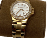 Michael Kors Rose Gold Watch with Crystals, White Face - £30.36 GBP