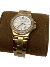 Michael Kors Rose Gold Watch with Crystals, White Face - £30.36 GBP