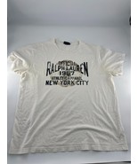 Ralph Lauren Tshirt Mens Large White Navy Blue Pullover Preppy Short Sleeve - $17.05 CAD