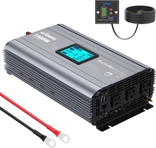 Inverts Dc 12V To Ac 120V With Lcd Display, 3 Ac Outlets, Remote Controller, And - £214.63 GBP