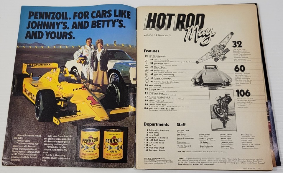PV) Hot Rod Magazine May 1981 Volume 34 Issue 5 Chevrolet Ford Dodge Mopar - $2.96