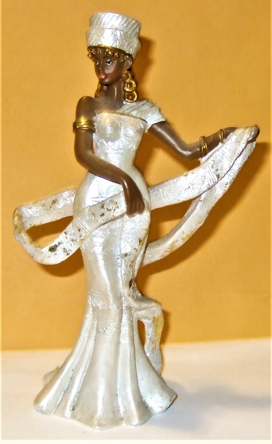 African Princess - Ceramic Ebony Princess Figurine by Shiah Yih  - $4.90