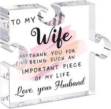 Gifts for Wife from Husband, Acrylic Puzzle-Shaped Plaque - 4.7 X 3.9 Inch Wife - £20.92 GBP