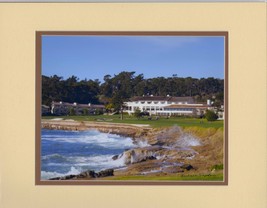 The 18th at Pebble Beach by  Barbara Snyder Monterey Golf Double Matted 11x14 - £27.69 GBP