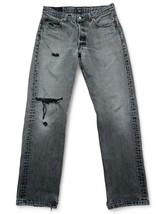 Vintage Levis 501 Jeans Black 0660 Thrashed USA Button Fly 34x32 Measure... - £70.52 GBP