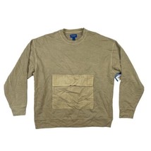 Arizona Jean Co Men&#39;s Crew Neck Long Sleeve Garment Dyed Sweatshirt Khaki M - $16.82