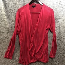 J Jill Wearever Collection  Red Soft Sweater Cardigan Cover Women Sz Large Rayon - £8.78 GBP