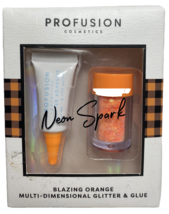 Blazing Orange PROFUSION Neon Spark Multi-Dimensional Glitter &amp; Glue - £7.02 GBP