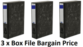 3 x A4 Documents Foolscap Box File Cloud Finish  Box File Promotion Price  - £12.87 GBP