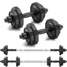 Adjustable Dumbbells Set, 22Lb Dumbbell Weights Set With Solid Steel, Wo... - £81.80 GBP