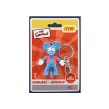 NEW The Simpsons 2003 Itchy &amp; Scratchy Itchy the Mouse Bendable Key chain RARE - £30.33 GBP