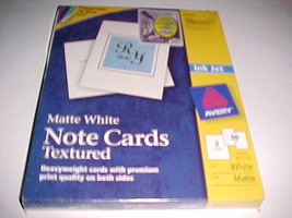 Avery 3379 Note Cards Textured Inkjet White - 50 Cards New - $21.10