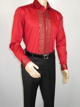 Men CEREMONIA Turkey Shirt 100% Cotton Fancy Rhine Stones #TSV 28 Slim Fit image 11