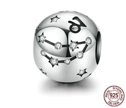 925 Sterling Silver Star Capricorn Zodiac Beads Charms fit Bracelet Neckalce - £6.24 GBP