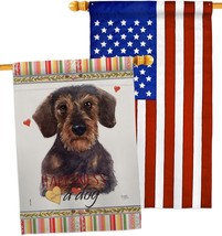 Miniature Dachshund Happiness House Flag Pack Dog Puppy Spoiled Paw Cani... - $41.99