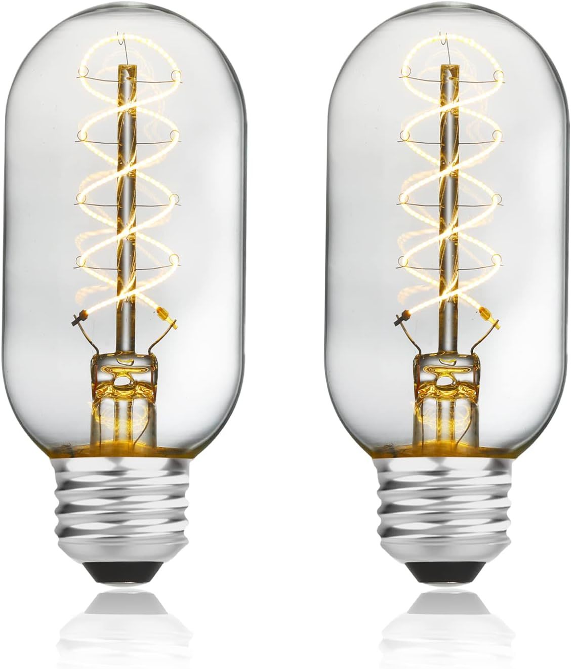 Amdtu Non-Dimmable Edison Bulbs 40 Watt 2700K Soft White, Super Thin Spiral - $37.99