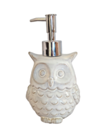 Owl Soap Lotion Dispenser Rustic Cream Tan Forest Bird Ceramic 6.5-inch ... - £13.71 GBP