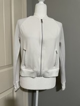 Lauren Ralph Lauren white bomber jacket with mesh sleeves, Size Petite S... - £62.22 GBP