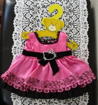Build A Bear Pink &amp; Black Hello Kitty Dress On Hanger - $19.79