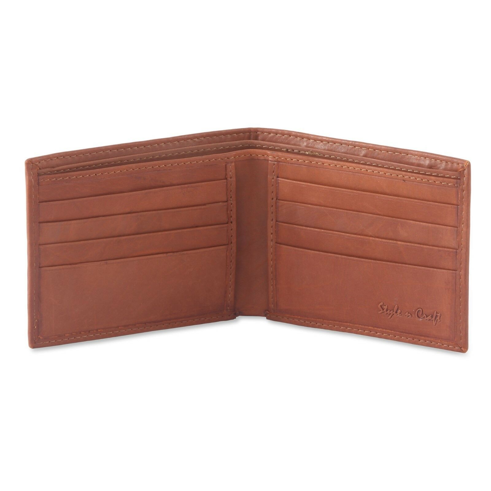 Style n Craft 200160-TN Slim Bifold Leather Wallet in Tan Color - $25.99