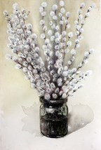 Willow in Glass Watercolor Painting Original Spring Aquarelle Art Spring Winter  - £129.25 GBP