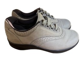 SAS Walk Easy Nubuck Leather Comfort Walking Shoes Tan Beige Lace Up Women 7 1/2 - £21.35 GBP