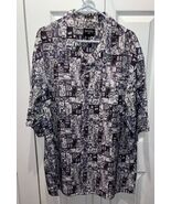 Rocawear Shirt Mens XL Purple Pattern Short Sleeve Button Extra Large Po... - $275.80 MXN