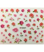 Nail Art 3D Decal Stickers Pink &amp; Red Roses E347 - $3.39