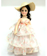 Effanbee 1981 Bridesmaid Doll 13&quot; Layered Ruffled  Strapless Dress Straw... - £11.27 GBP