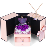 Mother's Day Gifts for Mom Her Wife, Preserved Rose Gifts Set Includes Necklace - £28.92 GBP