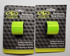 Lot of 2 Athletic Works Reflective Slap Bands Collapses To Wrap Wrists O... - $13.85
