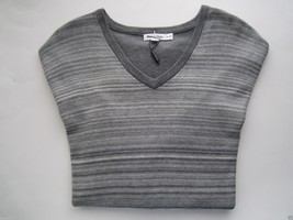 Calvin Klein Striped Contrast V-Neck Long Sleeve Men’ Sweater Heather Gr... - $58.19