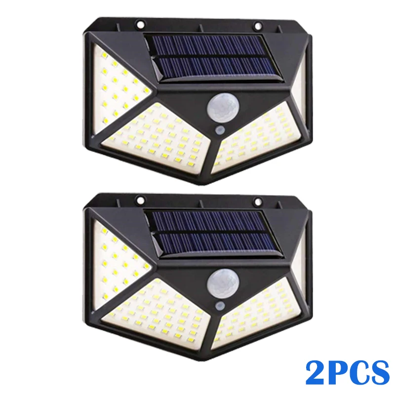 Newest Solar Lights Outdoor 100LED Wall Lamp 3 Modes Lighting Motion Sensor Secu - £47.27 GBP