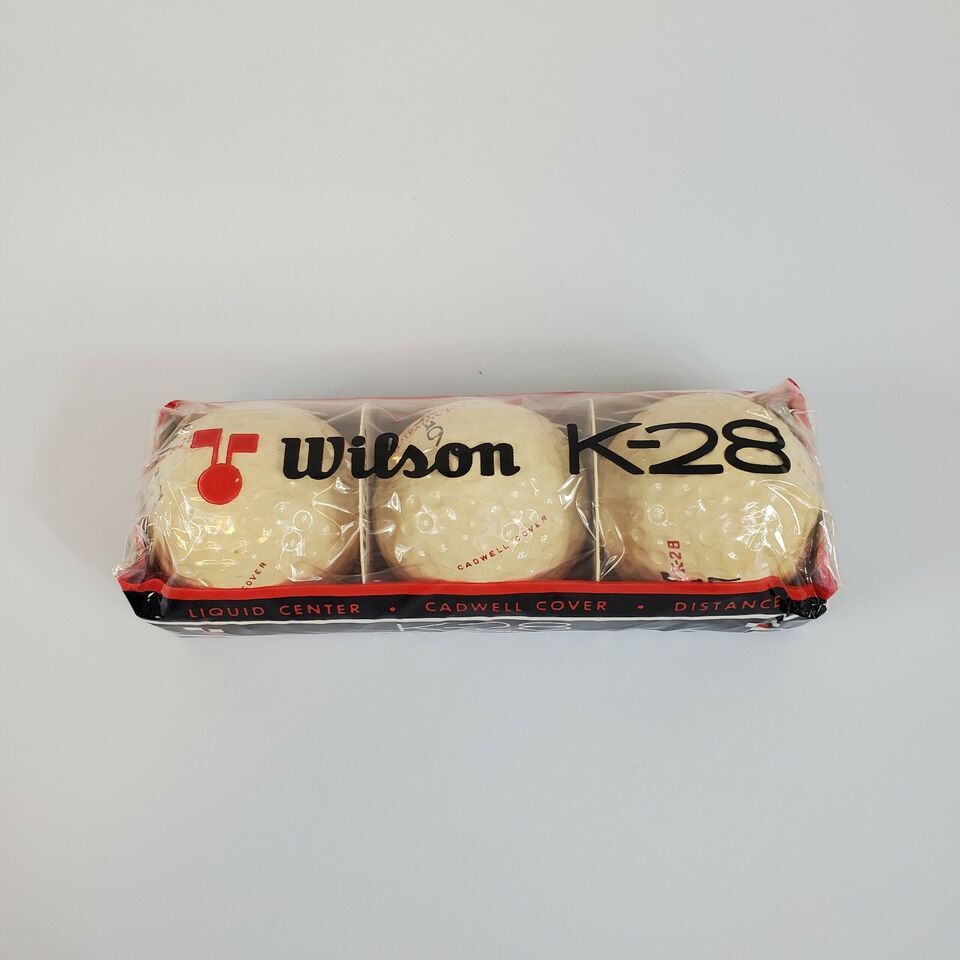 Vintage 3 Golf Ball Sleeve WILSON K-28 RED DISTANCE- Cadwell Cov Made in USA - $28.04