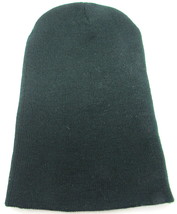 Dark  Green Beanie Cap 12&quot; Long Knit Hat Ski Winter Skull Plain 1 Size Stay Warm - £3.89 GBP