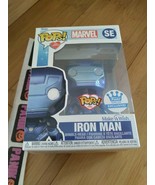 Funko Pop Marvel Make-A-Wish Blue Metallic Iron Man SE - Funko Shop Excl... - £31.59 GBP
